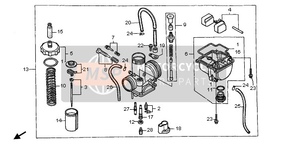 Honda CR80R-SW 1997 VERGASER für ein 1997 Honda CR80R-SW