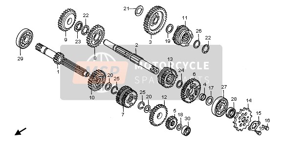 Honda CR80R-SW 2000 Transmission pour un 2000 Honda CR80R-SW