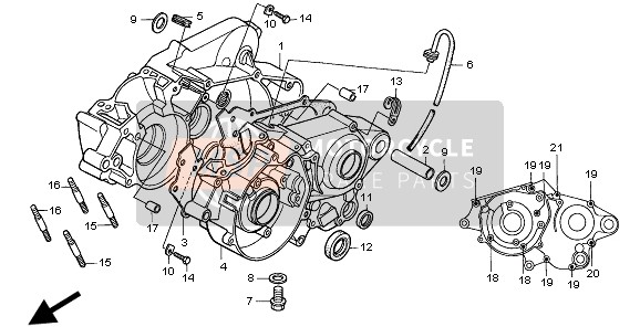 Honda CR85R-SW 2003 Carter per un 2003 Honda CR85R-SW