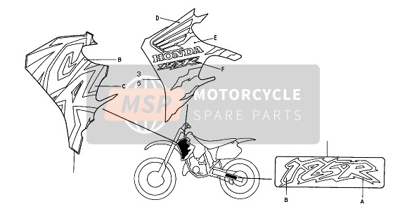 Honda CR125R 1997 Marca para un 1997 Honda CR125R