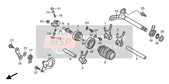 Honda CRF150RB-LW 2012 UitrustingSchakelwals voor een 2012 Honda CRF150RB-LW