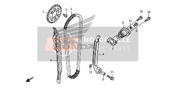 Honda CRF150RB-LW 2013 Chaîne à came & Tendeur pour un 2013 Honda CRF150RB-LW