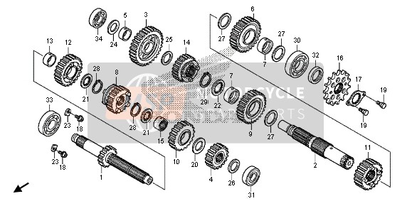 Honda CRF150RB-LW 2013 Transmisión para un 2013 Honda CRF150RB-LW