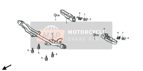 Honda CRF50F 2014 FUSSRASTE für ein 2014 Honda CRF50F