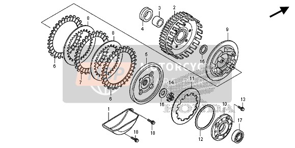 Honda CRF110F 2014 Embrague para un 2014 Honda CRF110F