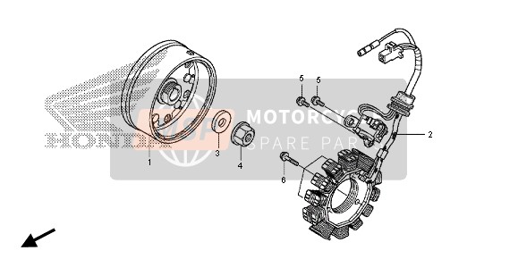 Honda CRF110F 2014 Générateur pour un 2014 Honda CRF110F