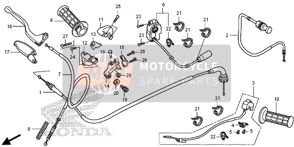 Honda CRF110F 2014 HANDLE LEVER - SWITCH - CABLE for a 2014 Honda CRF110F