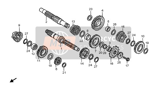 Honda CR250R 1997 TRANSMISSION for a 1997 Honda CR250R