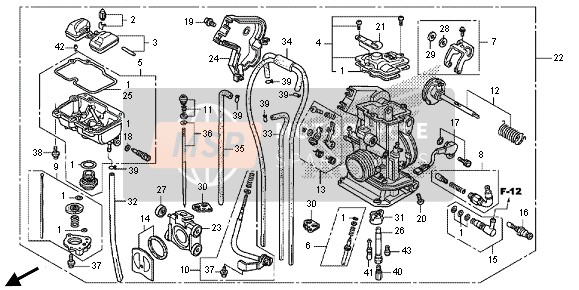 Honda CRF150RB-LW 2014 Carburateur voor een 2014 Honda CRF150RB-LW
