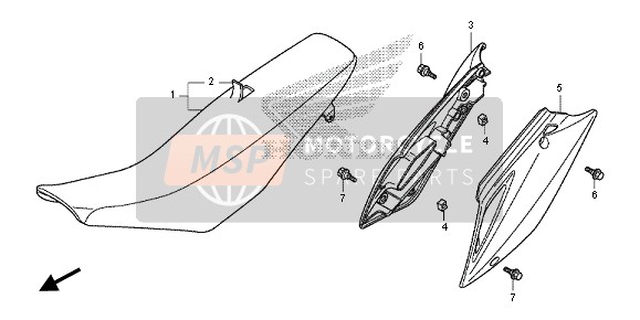 Honda CRF150RB-LW 2014 Siège & Couvercle latéral pour un 2014 Honda CRF150RB-LW