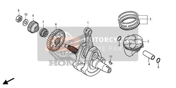 Honda CRF250M 2014 Cigüeñal & Pistón para un 2014 Honda CRF250M