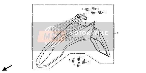 Honda CRF250M 2014 Parafango anteriore per un 2014 Honda CRF250M