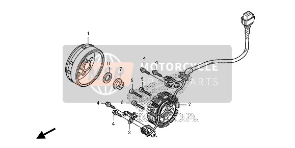 Honda CRF250R 2014 Generator voor een 2014 Honda CRF250R