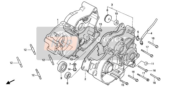 Honda MTX200RW 1985 CRANKCASE for a 1985 Honda MTX200RW