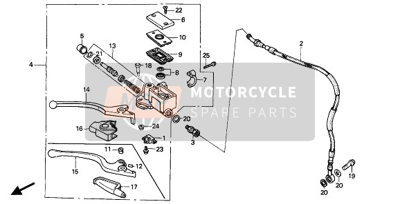 Honda MTX200RW 1985 Cilindro del freno anteriore per un 1985 Honda MTX200RW