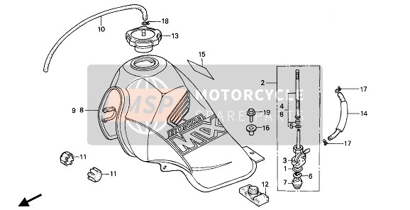 Honda MTX200RW 1985 FUEL TANK for a 1985 Honda MTX200RW