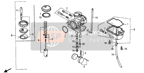 Honda XR80R 1985 Carburateur pour un 1985 Honda XR80R