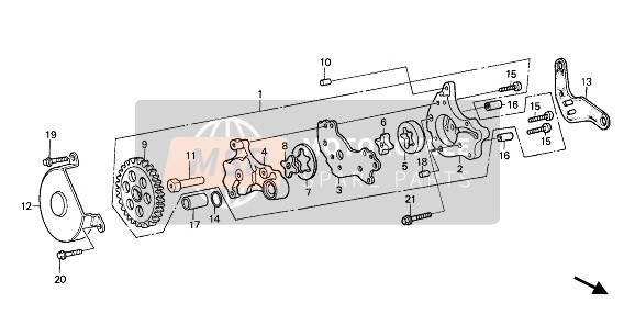 Honda XR250R 1985 OIL PUMP for a 1985 Honda XR250R