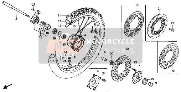 44601MG3000, Hub Comp., Fr. Wheel, Honda, 0