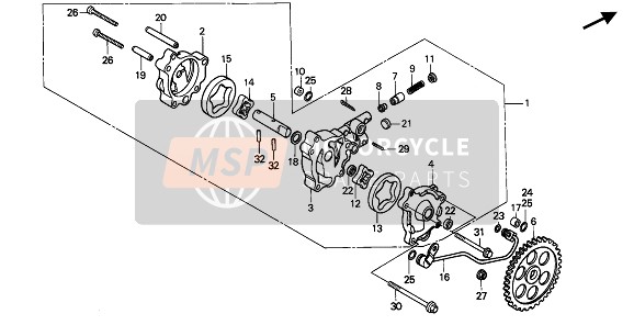 Honda XR600R 1985 OIL PUMP for a 1985 Honda XR600R