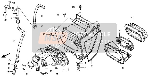 Honda XR600R 1985 AIR CLEANER for a 1985 Honda XR600R