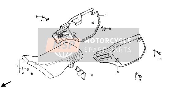 Honda CR80R2 1986 Asiento & Cubierta lateral para un 1986 Honda CR80R2