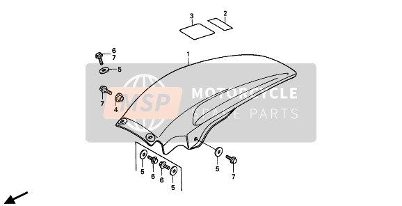 Honda CR125R 1986 REAR FENDER for a 1986 Honda CR125R