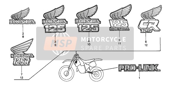 Honda CR125R 1986 MARK for a 1986 Honda CR125R