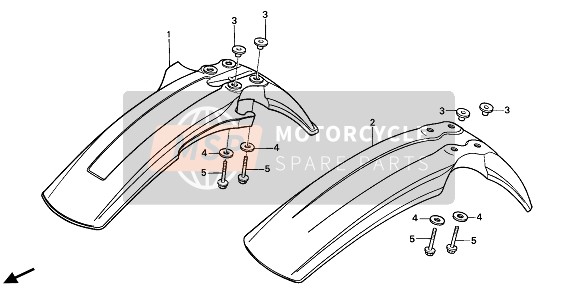 61100KN5670ZB, GARDE-BOUE Av. *NH138 *, Honda, 1