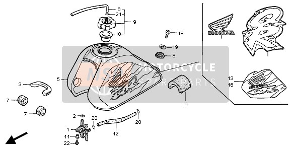 Honda QR50 1997 FUEL TANK for a 1997 Honda QR50