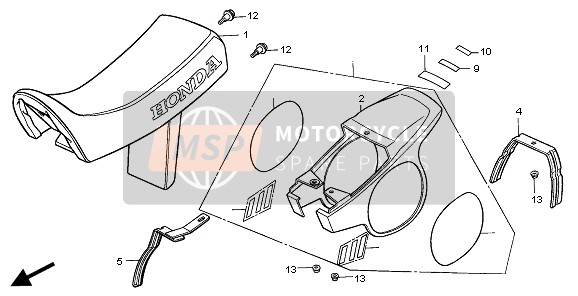 Honda QR50 1997 SEAT & REAR COWL for a 1997 Honda QR50