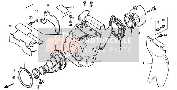 Honda CR80R 1987 Purificateur d'air pour un 1987 Honda CR80R