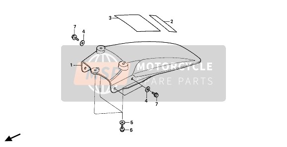 Honda CR80R 1987 REAR FENDER for a 1987 Honda CR80R