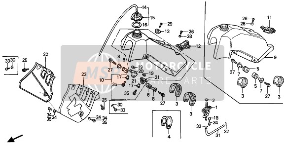 Honda CR125R 1987 FUEL TANK for a 1987 Honda CR125R