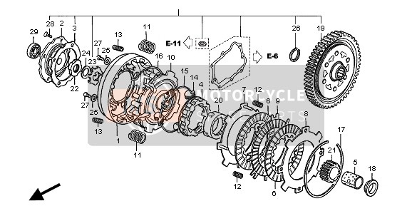 Honda XR70R 1997 Embrague para un 1997 Honda XR70R