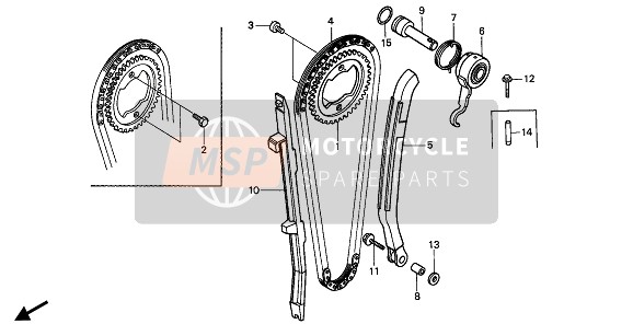 Honda XR600R 1987 Catena a camme & Tenditore per un 1987 Honda XR600R