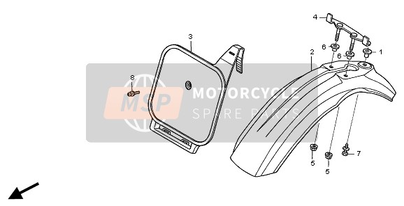 Honda XR70R 1997 Voorspatbord voor een 1997 Honda XR70R