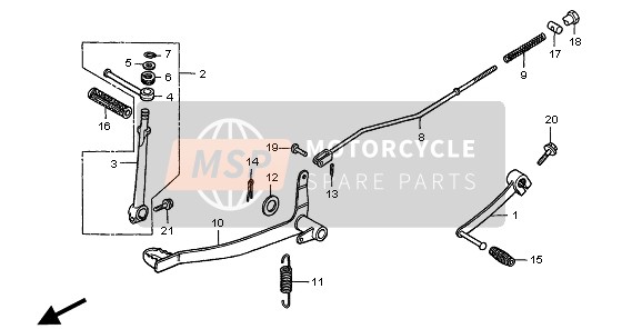 Honda XR70R 1997 PEDAL für ein 1997 Honda XR70R