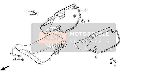 Honda CR80R 1989 SEAT & SIDE COVER for a 1989 Honda CR80R