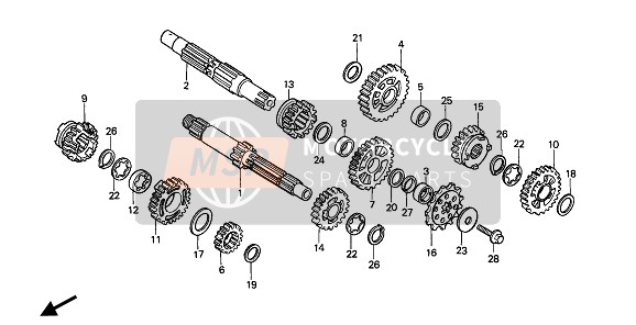 Honda CR250R 1989 TRANSMISSION for a 1989 Honda CR250R