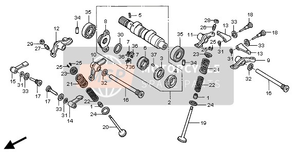 Honda XR250R 1997 CAMSHAFT & VALVE for a 1997 Honda XR250R