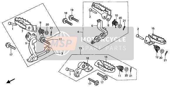 Honda XR250R 1990 Step voor een 1990 Honda XR250R