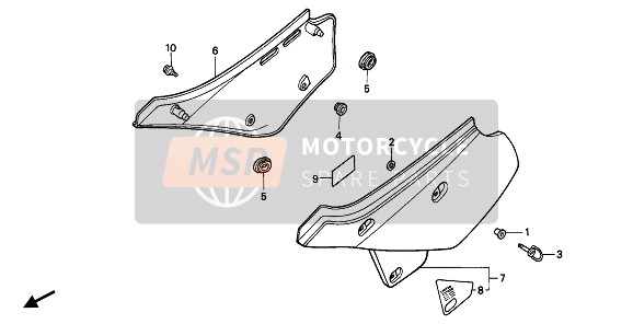 Honda XR600R 1990 Coperchio laterale per un 1990 Honda XR600R