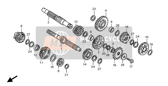 Honda CR250R 1995 Transmission pour un 1995 Honda CR250R