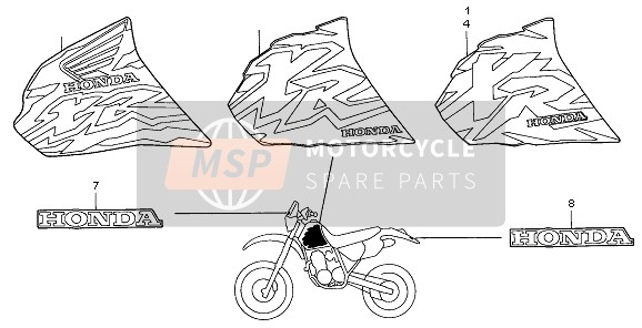 Honda XR250R 1997 MARKE für ein 1997 Honda XR250R