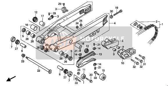 Honda CR500R 1991 SWINGARM for a 1991 Honda CR500R