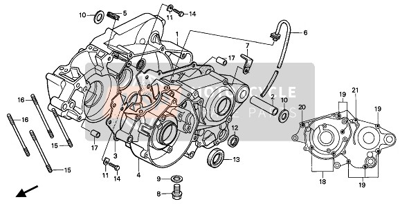 Honda CR80R 1992 KURBELGEHÄUSE für ein 1992 Honda CR80R