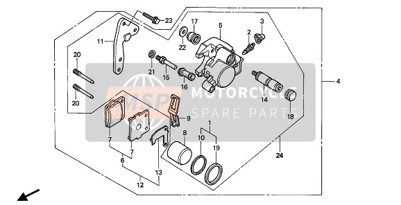 45101GS2601, Etrier Comp. Av. G., Honda, 3