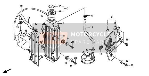 Honda CR80R 1992 RADIATOR for a 1992 Honda CR80R