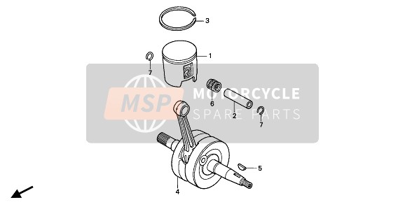 Honda CR125R 1992 KURBELWELLE & KOLBEN für ein 1992 Honda CR125R